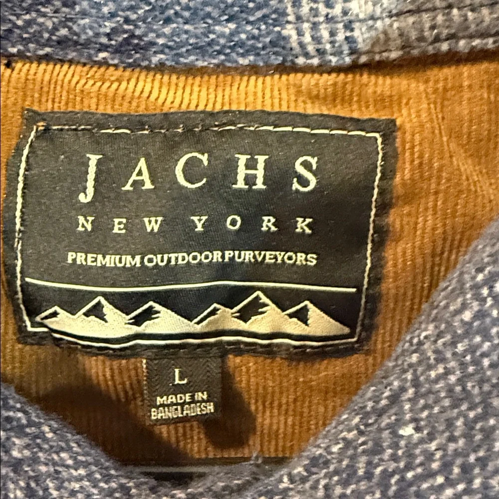 JACHS New York Men's Indigo Aztec Wool Blend Shirt Jacket (Shacket) Size Large